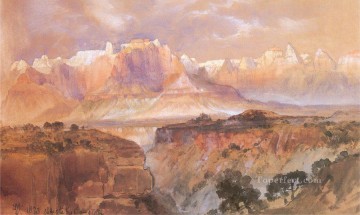Acantilados del Río Virgen Escuela de las Montañas Rocosas del Sur de Utah Thomas Moran Pinturas al óleo